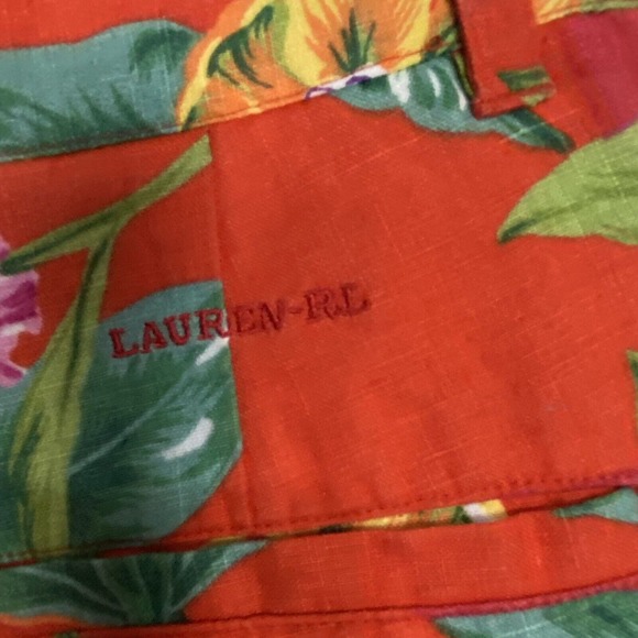 Lauren Ralph Lauren Women’s Multicolor Linen Hawaiian Floral Shorts Size 4 - Picture 5 of 10
